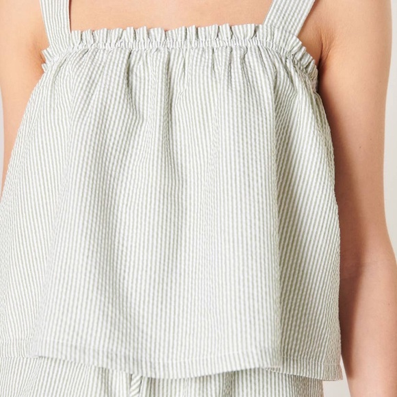 Seersucker Ruffle Crop Top by Sugarlips - Picture 2 of 7